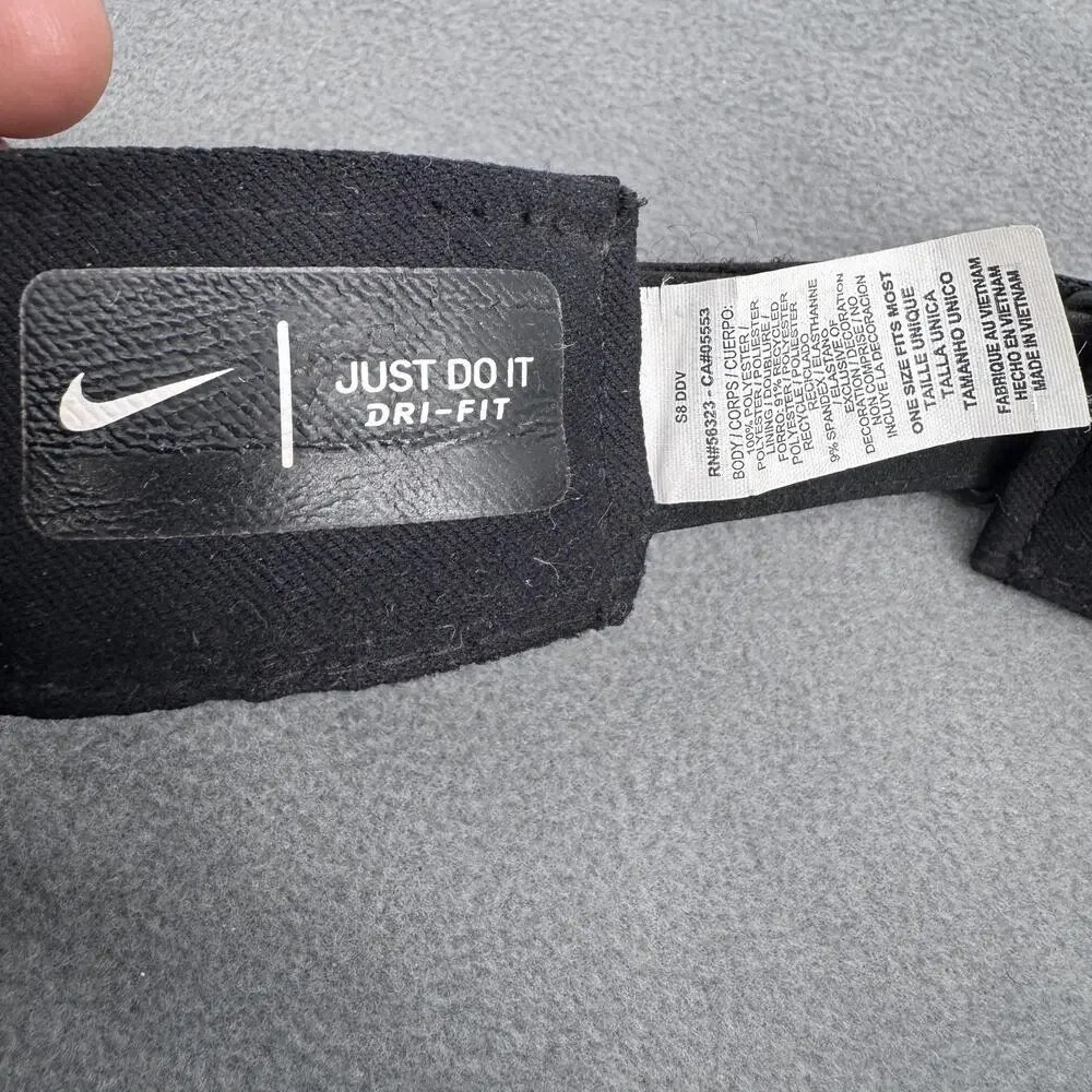 Nike Dri-FIT Sun Visor Adjustable Mens One Size Black Swoosh Running Golf Tennis